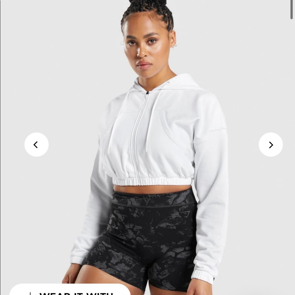 Gymshark x kkfit cropped zip up hoodie